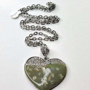Heart Shape Pendant Necklace with crystals